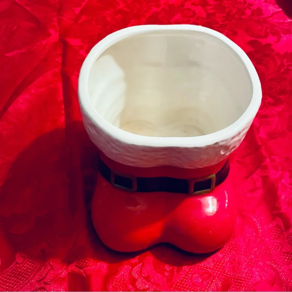 Santa’s Red Boots with black/gold buckles Planter Flower Pot By Pro Plants